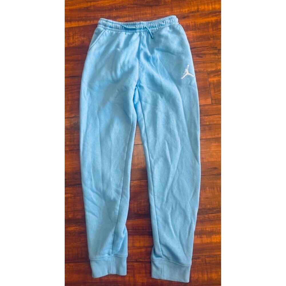Jordan Brooklyn Kids Boys Blue Chill Fleece Jogger Streetwear Pants Sz 12-23 yrs